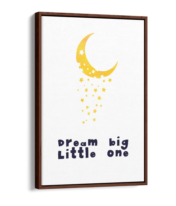 "DREAM BIG LITTLE ONE" WATERCOLOUR NURSERY -FLOAT EFFECT CANVAS WALL ART PRINT