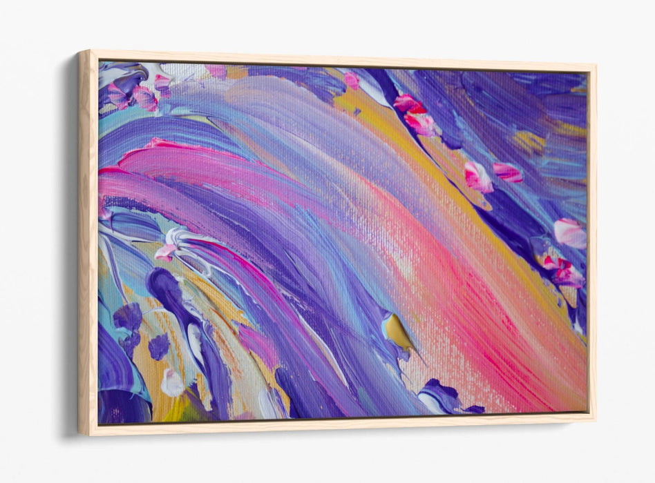 Canvas Wall Art - Abstract Purple Pink Decor | Float Effect, Ready To Hang