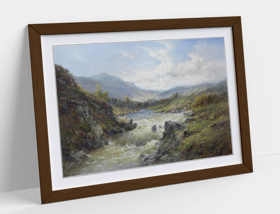 Framed Wall Art - Alfred De Breanski Falls Of The Tay Print | Handmade UK Wood Grain Frame