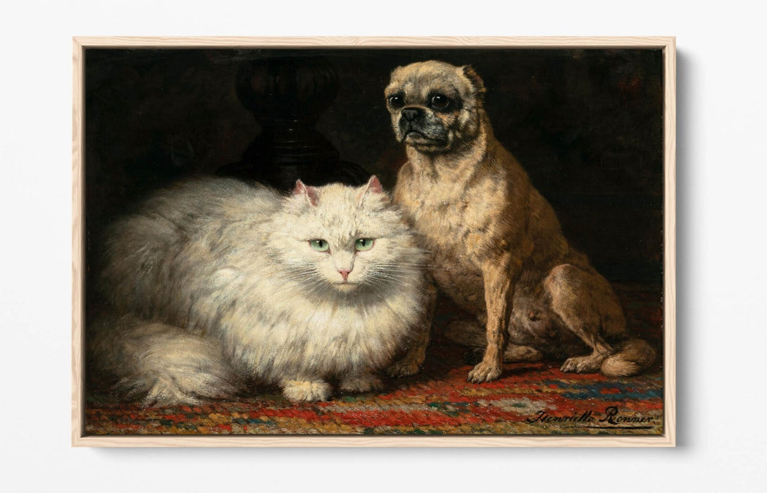 HENRIETTE RONNER KNIP, TWO FRIENDS -FLOAT EFFECT CANVAS ART PIC PRINT