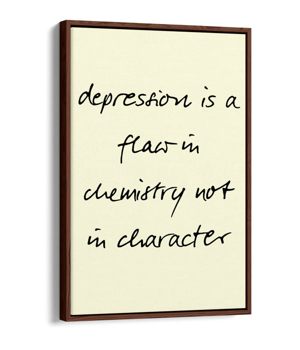 "DEPRESSION IS NOT A FLAW" POSITIVITY QUOTE -FLOAT EFFECT CANVAS WALL ART PRINT
