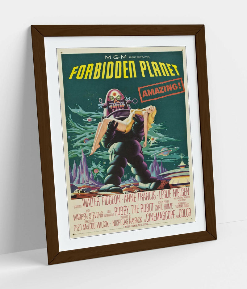 Vintage Sci Fi Poster - Handmade Framed Wall Art | Forbidden Planet Art Print