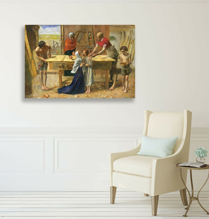 Canvas Wall Art – John Everett Millais Christ House Painting on Archival Grade Canvas