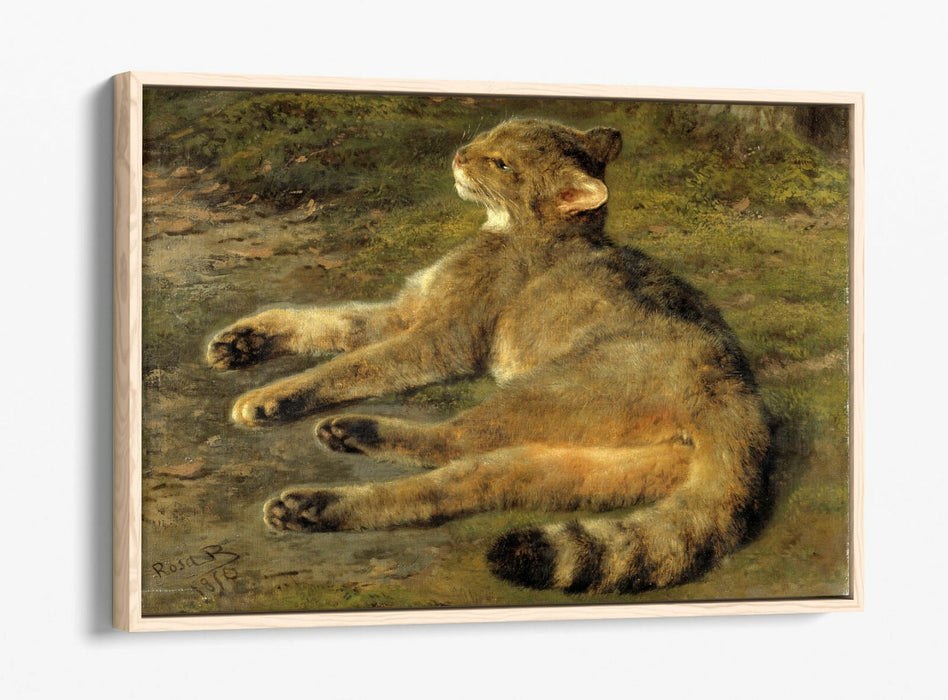Canvas Wall Art - Wild Cat Painting on Float Effect Canvas with MDF Frame