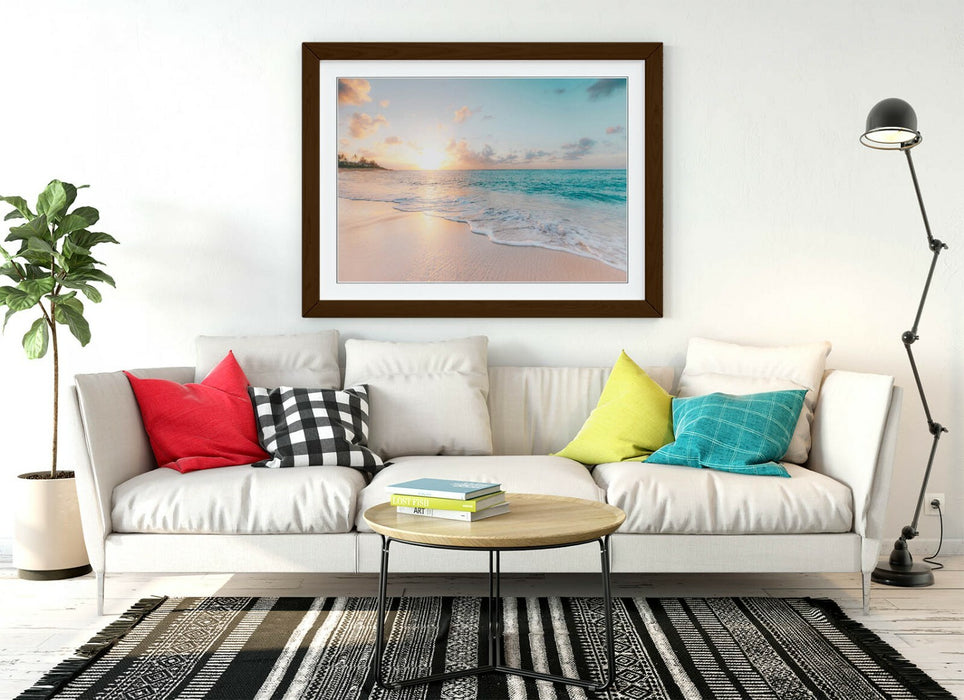 Framed Poster Art - Peaceful Beach Print | Handmade Wall Art Prints UK Made