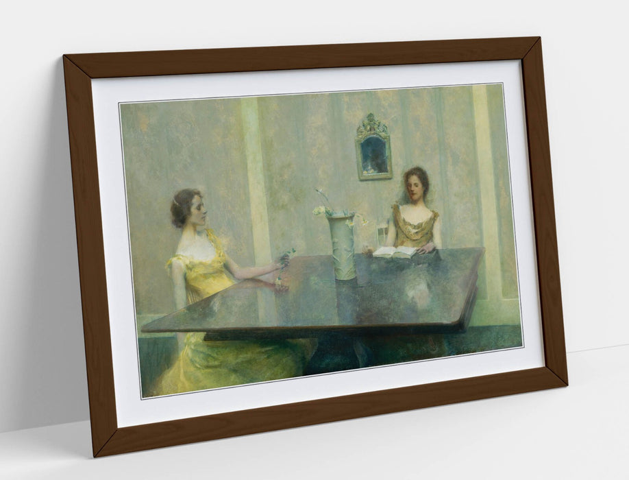 Framed Wall Art - Thomas Wilmer Dewing A Reading Painting Poster Print 4 Sizes