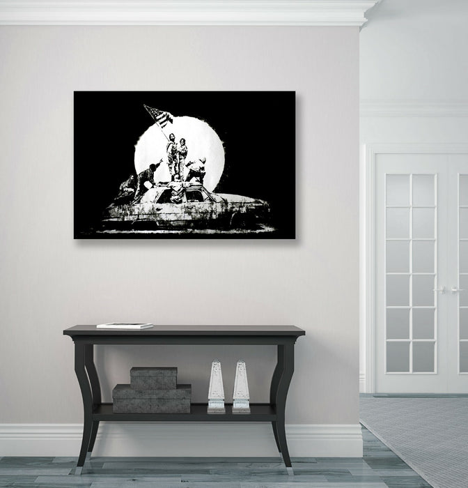 BANKSY CANVAS WALL ART PRINT ARTWORK GRAFFITI - Flags iconic