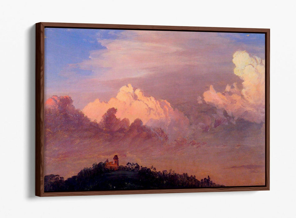 FREDERIC EDWIN CHURCH, CLOUDS OVER OLANA -FLOAT EFFECT CANVAS WALL ART PRINT ART