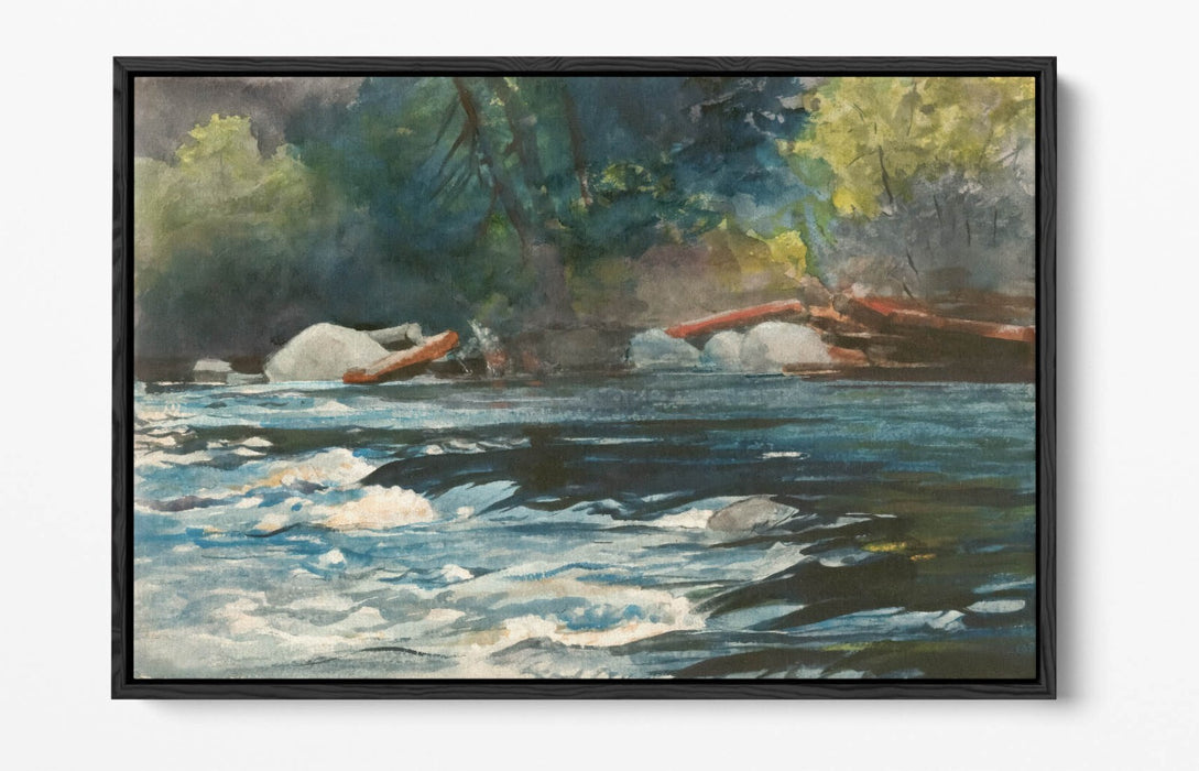 Canvas Wall Art - Winslow Homer The Rapids Hudson River Float Effect Print