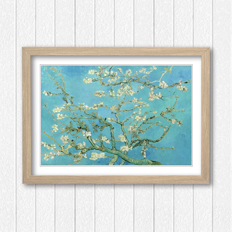 Van Gogh Almond Blossom Art – Framed Wall Art Poster With Woodgrain Frame