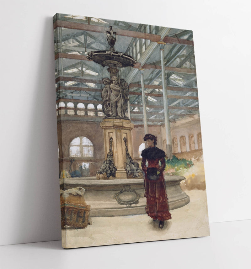 Canvas Wall Art - Walter Langley Old Market Hall Fountain Premium Print