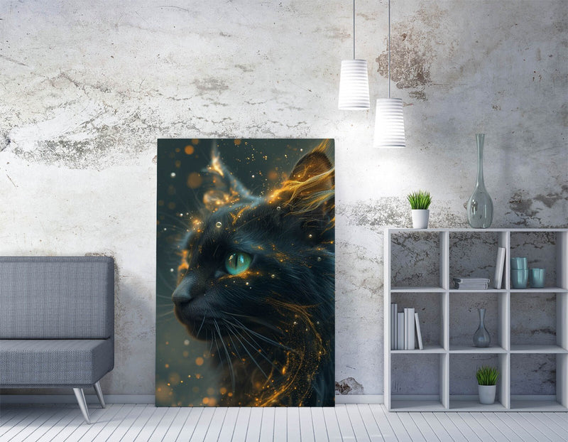 Black Cat Canvas – Premium Handmade Canvas Wall Art | Vibrant Color Print
