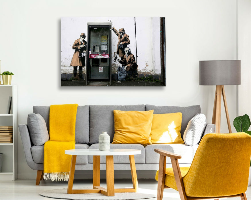 BANKSY CANVAS STREET WALL ART PRINT GRAFFITI ARTWORK  SPIES