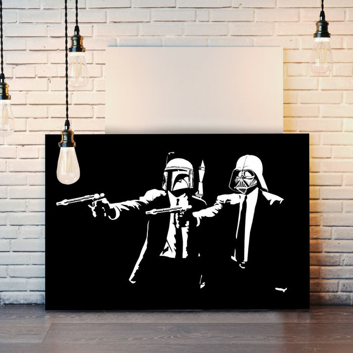 Banksy Canvas Art – Star Wars Pulp Fiction Street Art Print | Ready To Hang