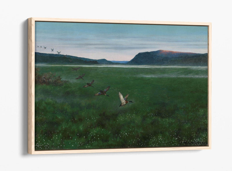 Canvas Wall Art – Theodor Kittelsen Wild Ducks Painting | Float Effect Canvas Print