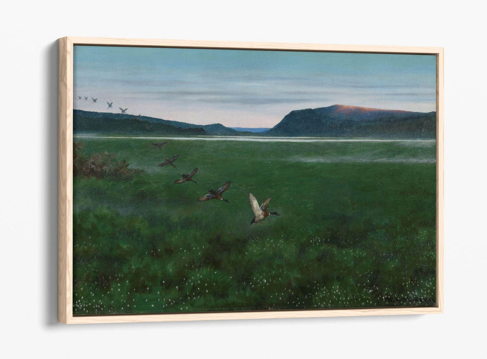 THEODOR KITTELSEN, THE TWELVE WILD DUCKS -FLOAT EFFECT CANVAS WALL ART PIC PRINT
