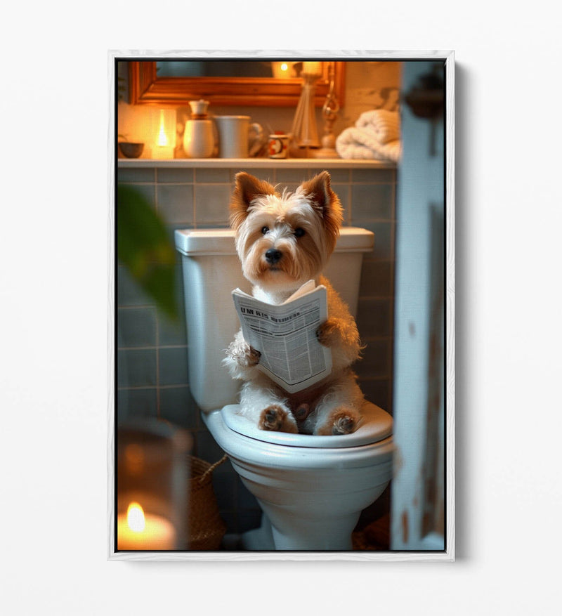 Yorkshire Terrier Canvas - Funny Dog Art With Float Effect Frame | Handmade Wall Art