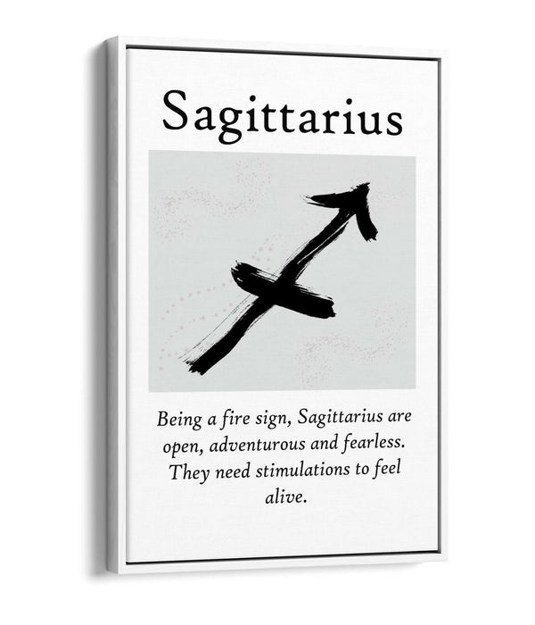 SAGITTARIUS STAR SIGN ZODIAC ASTROLOGY QUOTE -FLOAT EFFECT CANVAS WALL ART PRINT