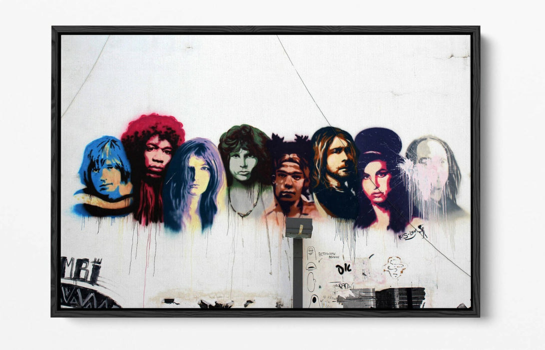 LEGENDS GRAFFITI FLOAT EFFECT CANVAS WALL ART PIC PRINT GRAFFITI- 27 CLUB