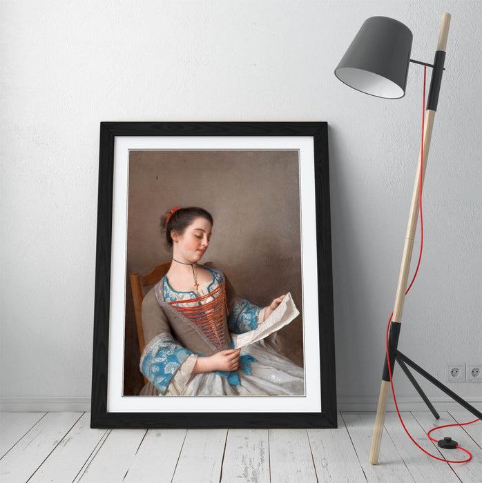Framed Wall Art - Jean-Etienne Liotard Girl Reading Painting | Handmade UK Art