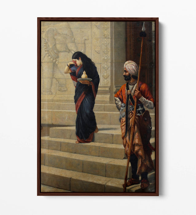 Canvas Wall Art | RAJA RAVI VARMA Sairandhri on Premium 30mm Deep Frame