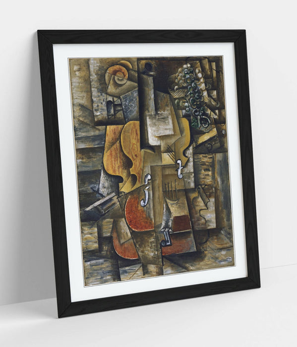 Picasso Framed Poster - Violin Artwork With Grape Art Print | Handmade UK Poster