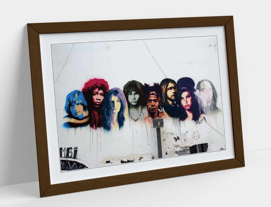 LEGENDS GRAFFITI -FRAMED POSTER WALL ART PRINT ARTWORK- 27 CLUB MUSICIANS