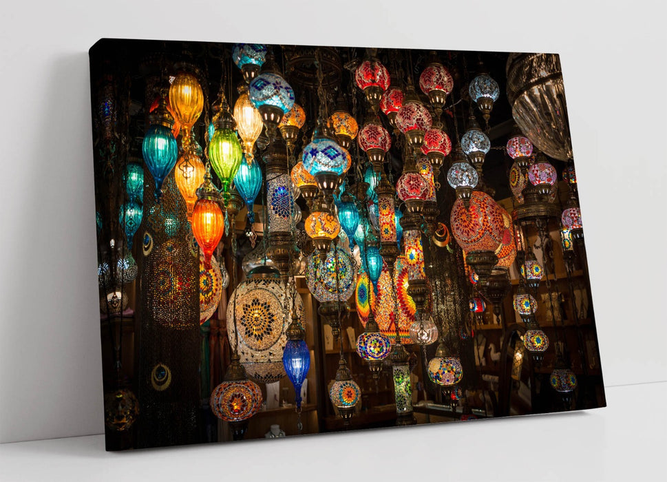 Festival Lanterns Canvas – Colorful Lantern Artwork on Archival Grade Canvas Wall Art