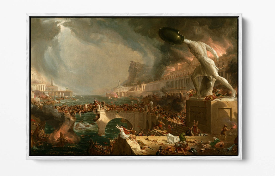 Canvas Wall Art Print – Thomas Cole Empire Destruction Float Effect Premium Canvas