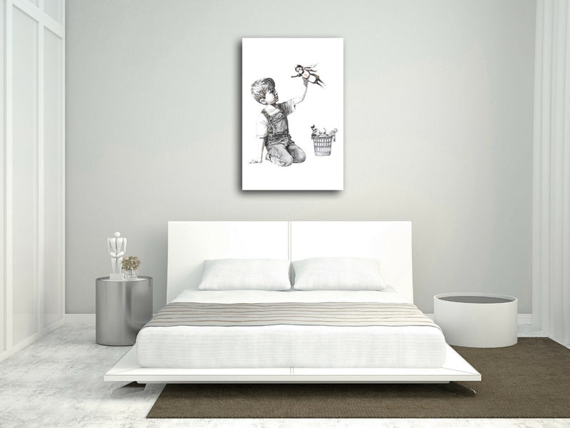 Banksy Nurse Canvas | Premium Handmade UK Canvas Wall Art - Superhero Nurse Print