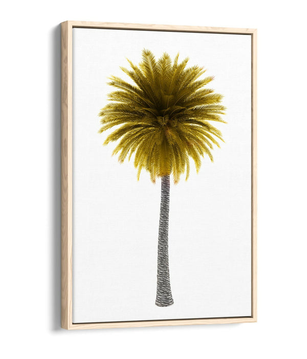 YELLOW PALM TREE -FLOAT EFFECT CANVAS WALL ART PIC PRINT-