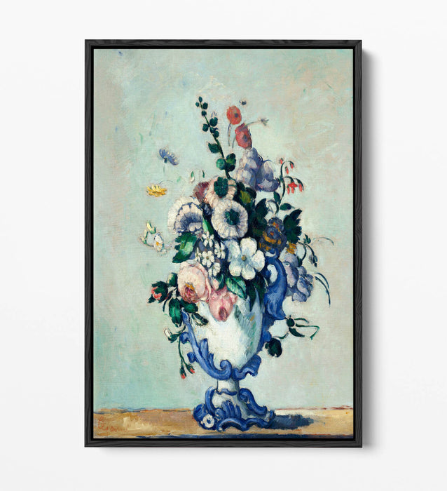 Float Effect Canvas Art – Rococo Vase Print by Paul Cezanne | Handmade UK