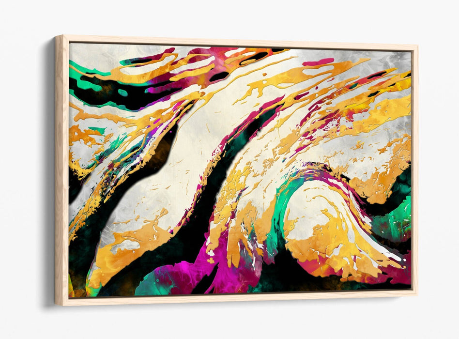 Canvas Wall Art - Multi Colour Abstract Bedroom Print | Float Effect Frame