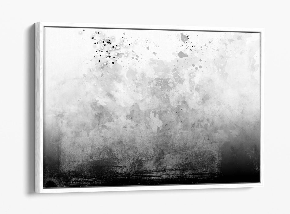 Canvas Wall Art - Abstract Black White Sketch Background with Float Effect Frame
