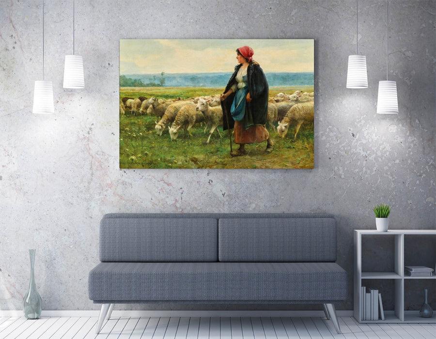 Canvas Wall Art - Julien Dupre Shepherdess Painting Print | Handmade Canvas Art