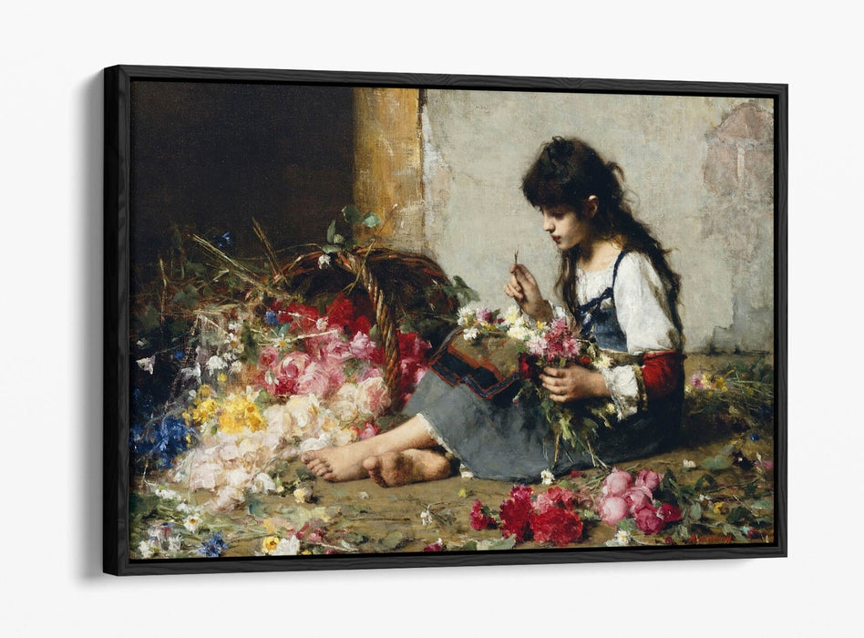 Canvas Wall Art Print - Flower Girl Float Effect on Handmade MDF Frame