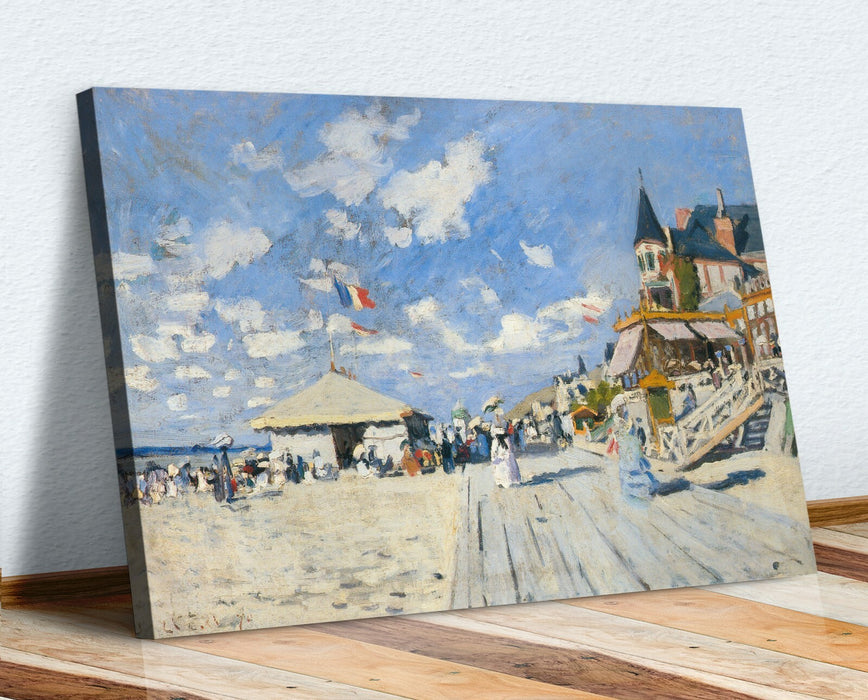 CANVAS WALL ART  PRINT ARTWORK  Claude Monet The boardwalk on the beach