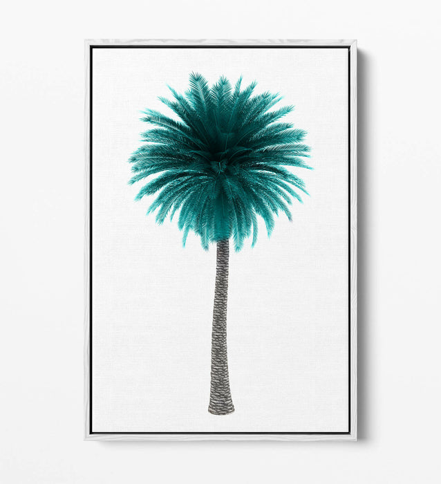 TEAL PALM TREE -FLOAT EFFECT CANVAS WALL ART PIC PRINT-