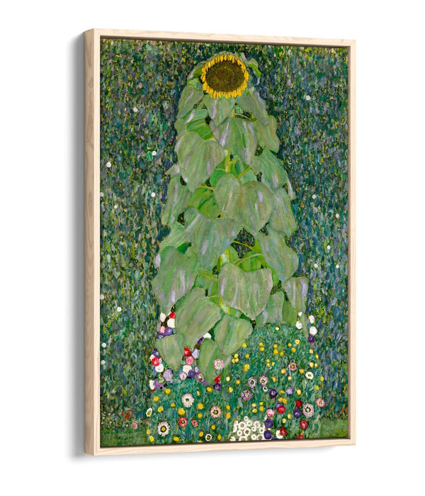 GUSTAV KLIMT THE SUNFLOWER -FLOAT EFFECT CANVAS WALL ART PIC PRINT- YELLOW