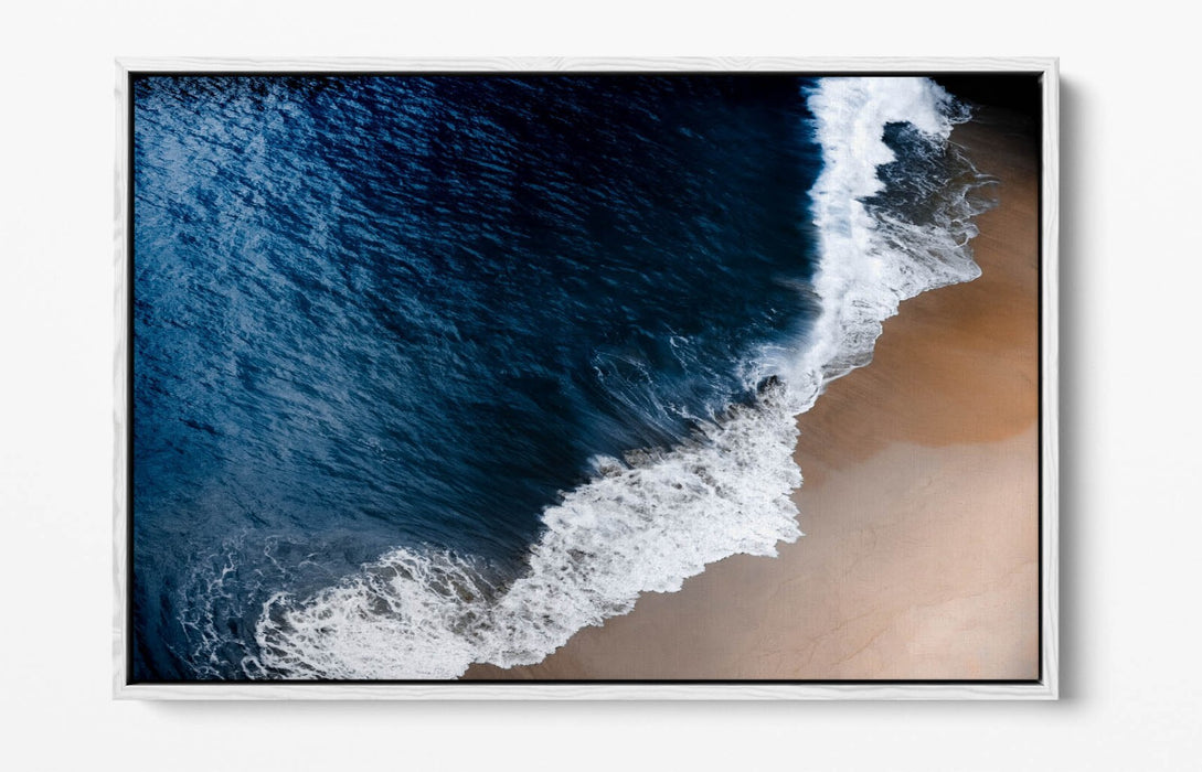 Seashore Canvas Art - Aerial Photography Print | Float Effect Canvas Wall Decor