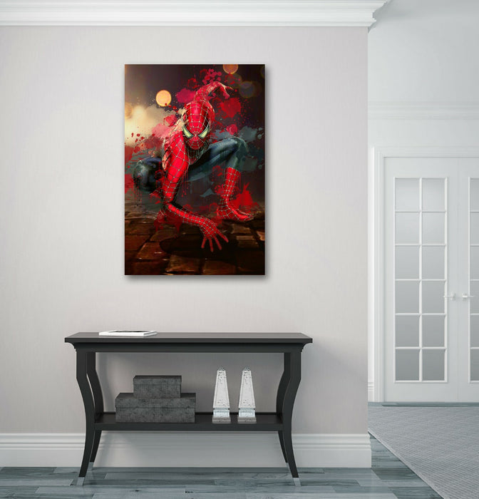 Spiderman Canvas Print – Marvel Wall Art With Custom MDF Frame For Kids Bedroom