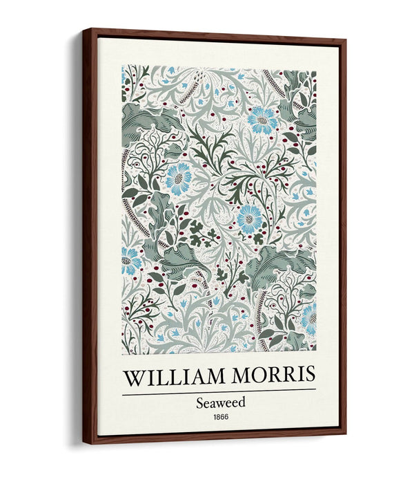 Float Effect Canvas Art - William Morris Floral Print | 30mm Deep Frame Wall Decor