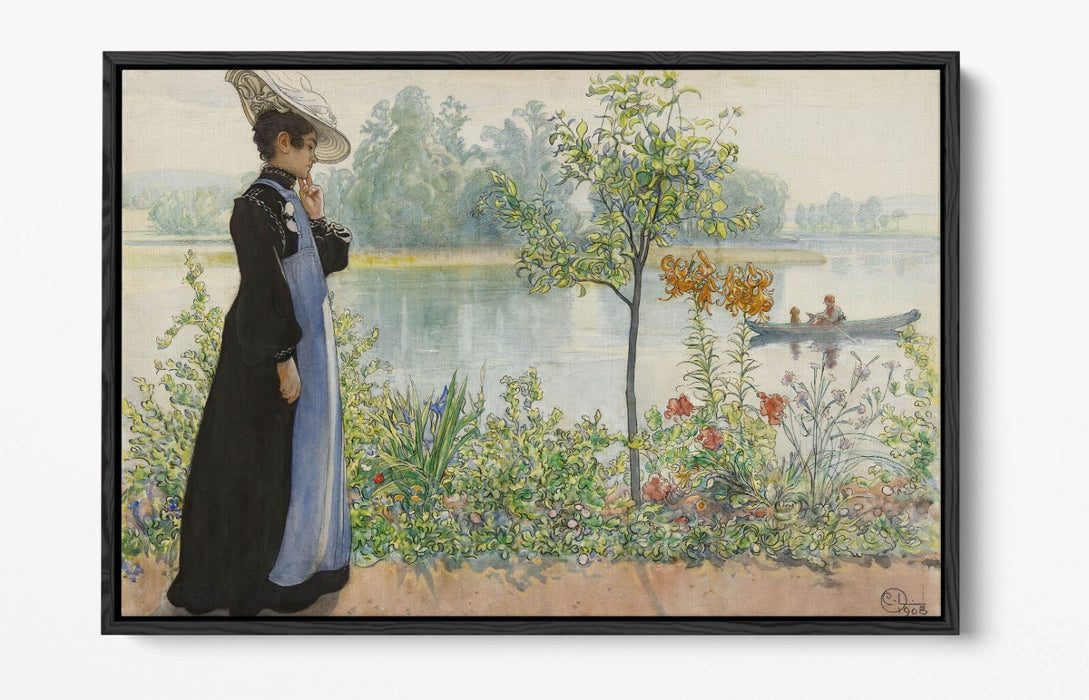 Canvas Wall Art Carl Larsson Karin At The Shore | Handmade Float Effect Print
