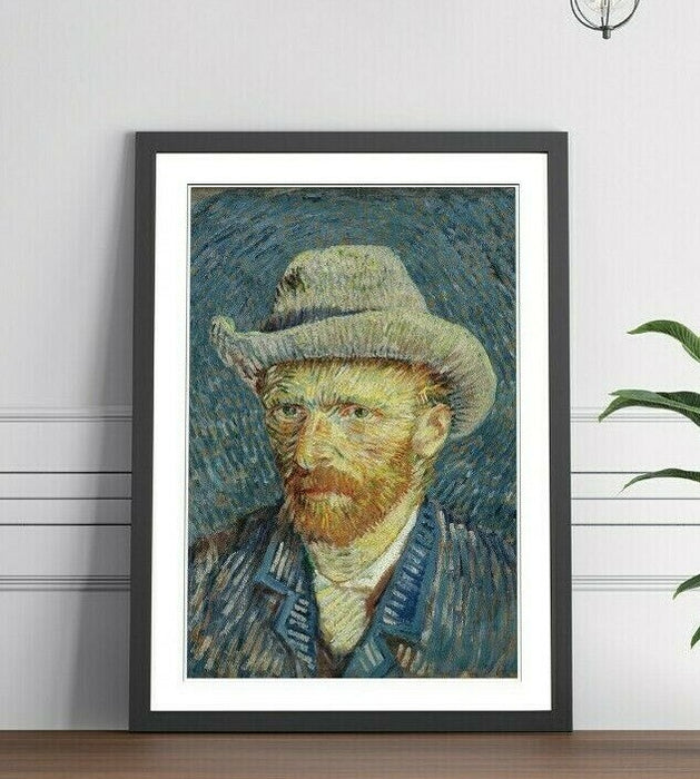 Van Gogh Framed Wall Art – Classic Self Portrait Print | Matte Paper Poster