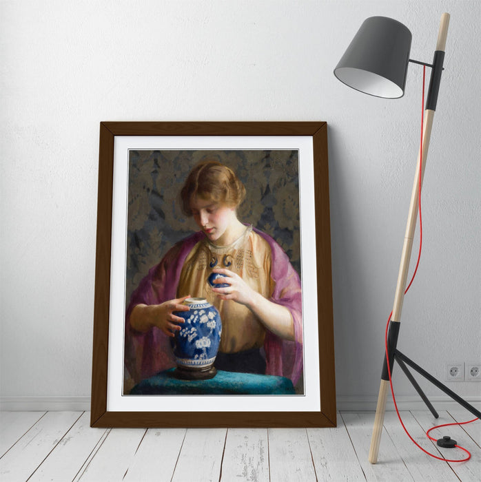 Framed Wall Art Featuring William McGregor Paxton Blue Jar Painting - Handmade UK Print