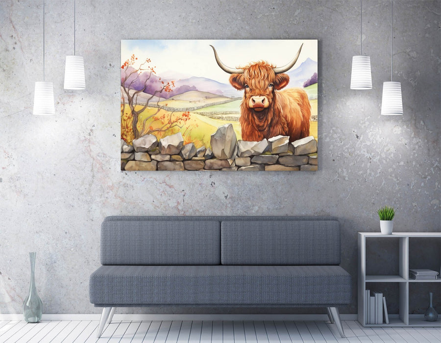 Highland Cow Canvas - Premium Canvas Wall Art | Ready To Hang Rustic Home Decor