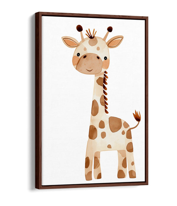Giraffe Canvas Art - Kids Bedroom Decor With Float Effect Canvas Print