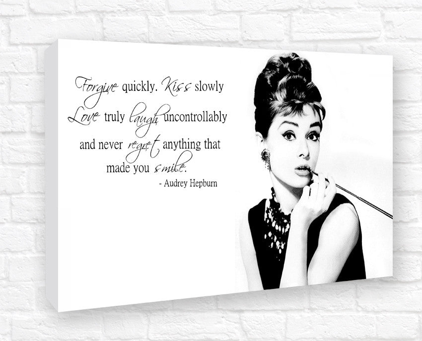 AUDREY HEPBURN MOTIVATIONAL QUOTE 30MM DEEP FRAMED PRINT CANVAS WALL ART