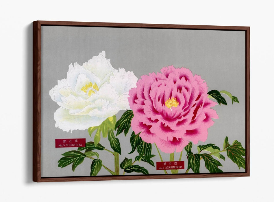 Vintage Canvas Wall Art – Pink White Flowers Art | Handmade Peonies Wall Decor