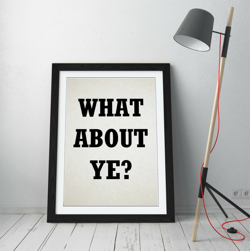Framed Wall Art - Irish Derry Slang Quote Poster With Woodgrain Frame